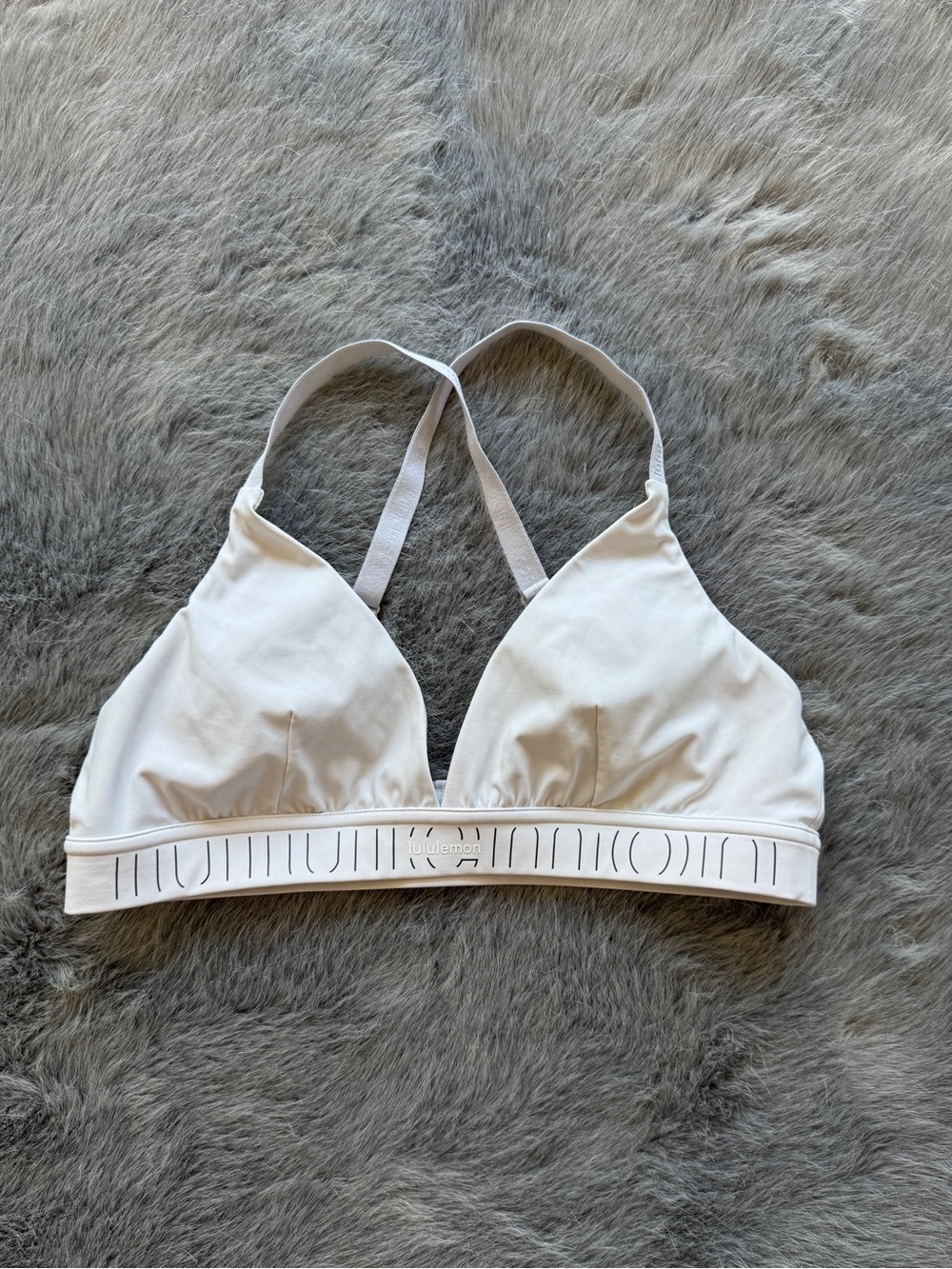 lululemon athletica White Triangle Light Support Bralette. “License to Train Bra